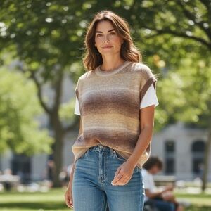 Women’s Brown and gold ombre sweater vest